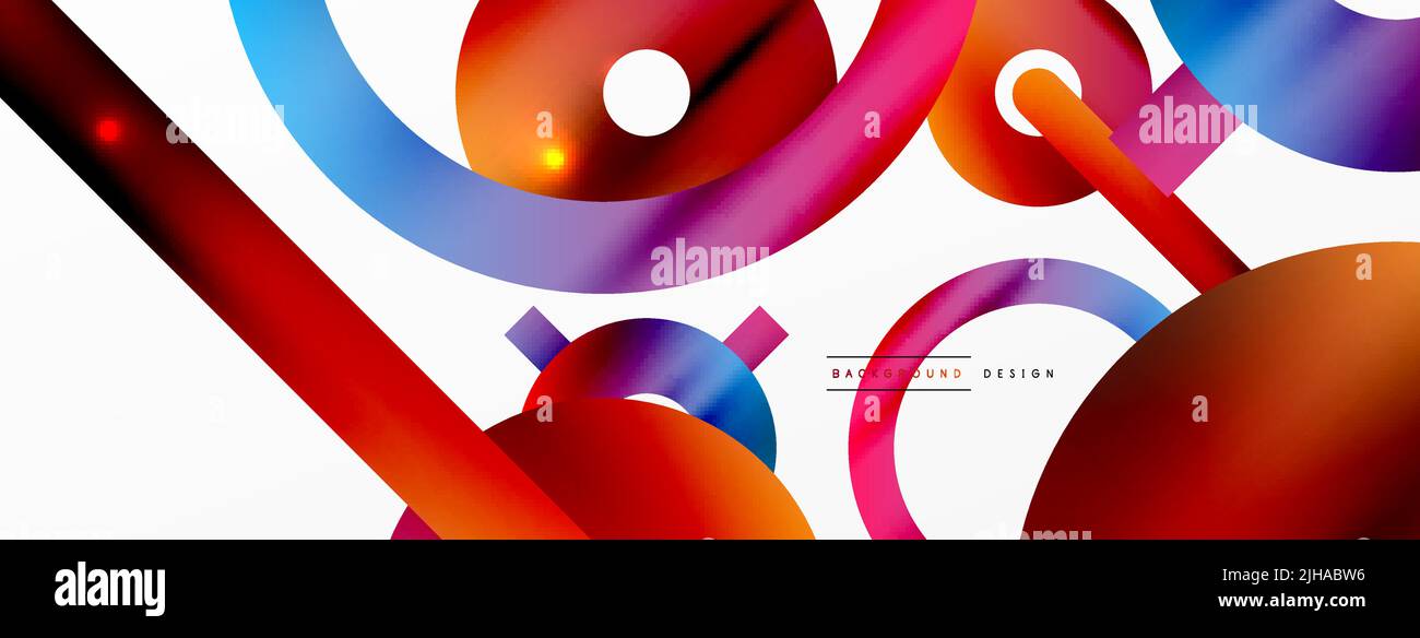 Circle composition abstract background. Trendy techno business template for wallpaper, banner, background or landing Stock Vector