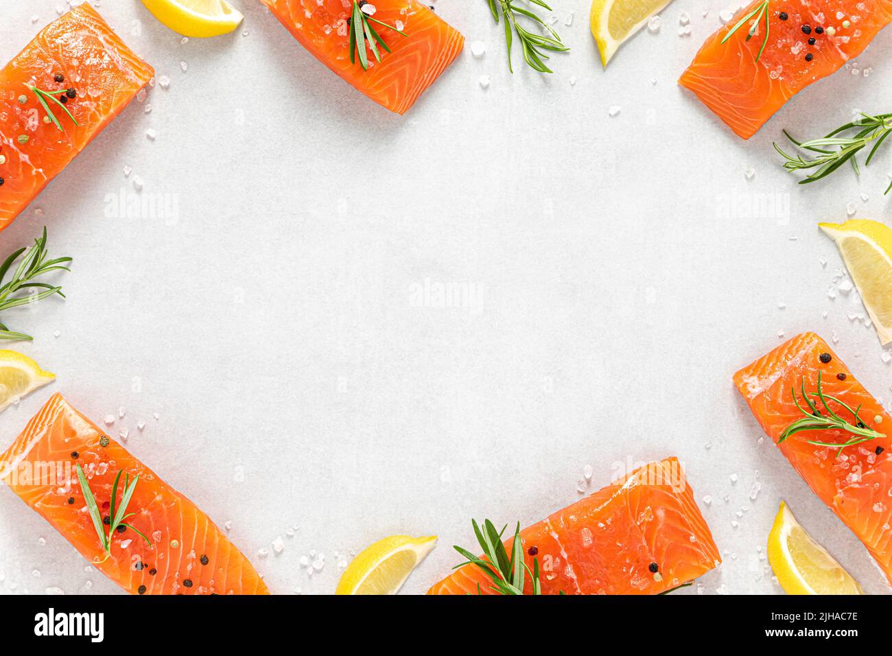 Salmon. Fresh raw salmon fish fillet on white background Stock Photo ...
