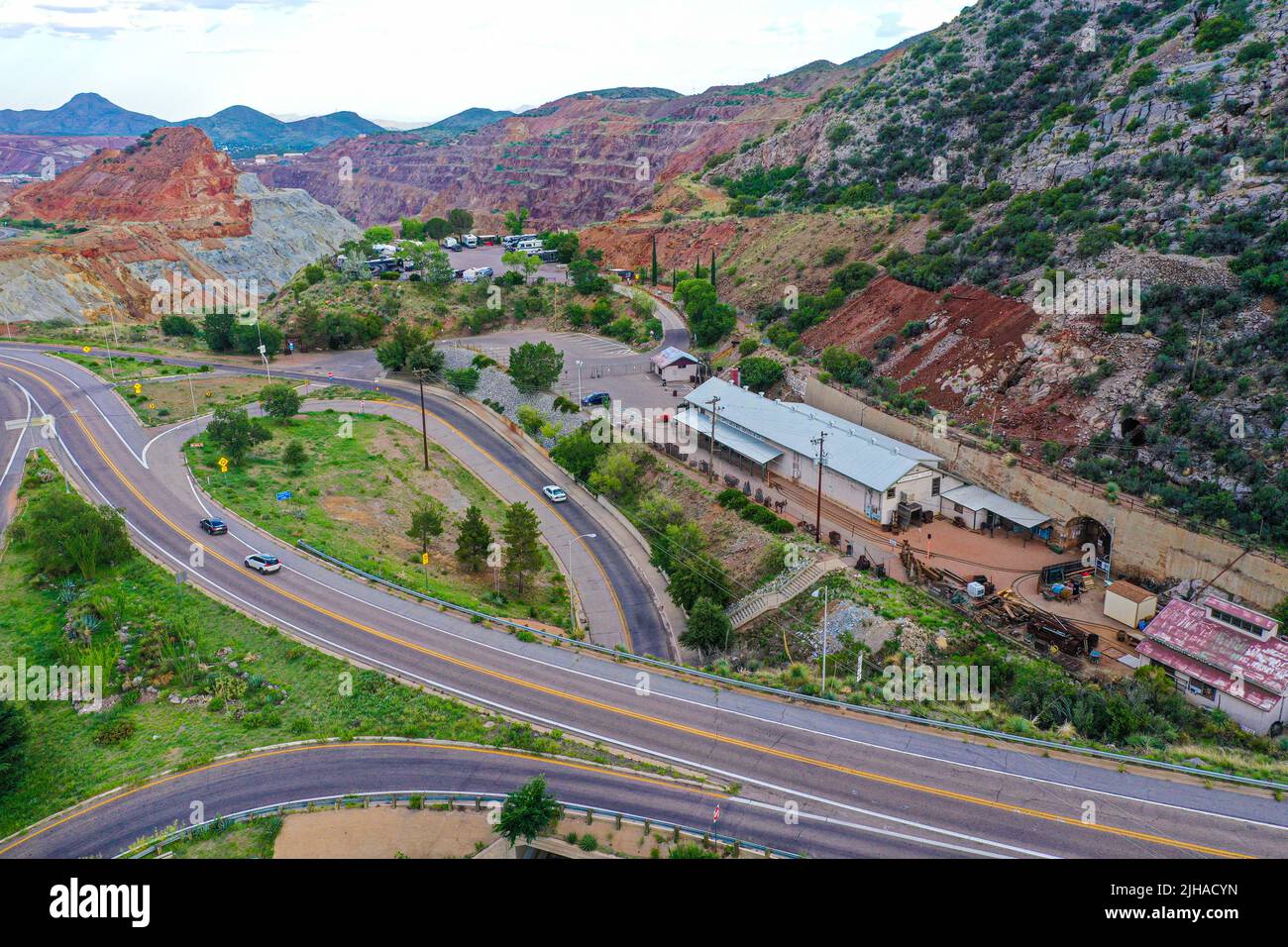 Bisbee, aerial view of Bisbee city in Arizona United States. Old West