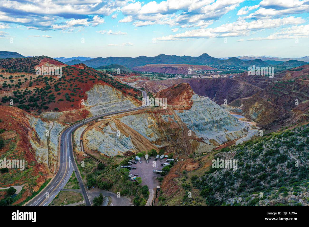 Bisbee, aerial view of Bisbee city in Arizona United States. Old West