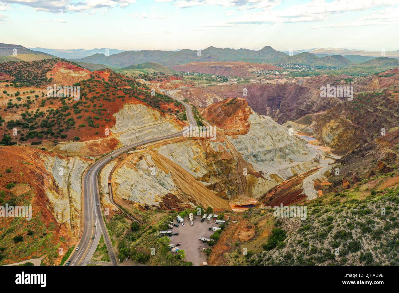 Bisbee, aerial view of Bisbee city in Arizona United States. Old West
