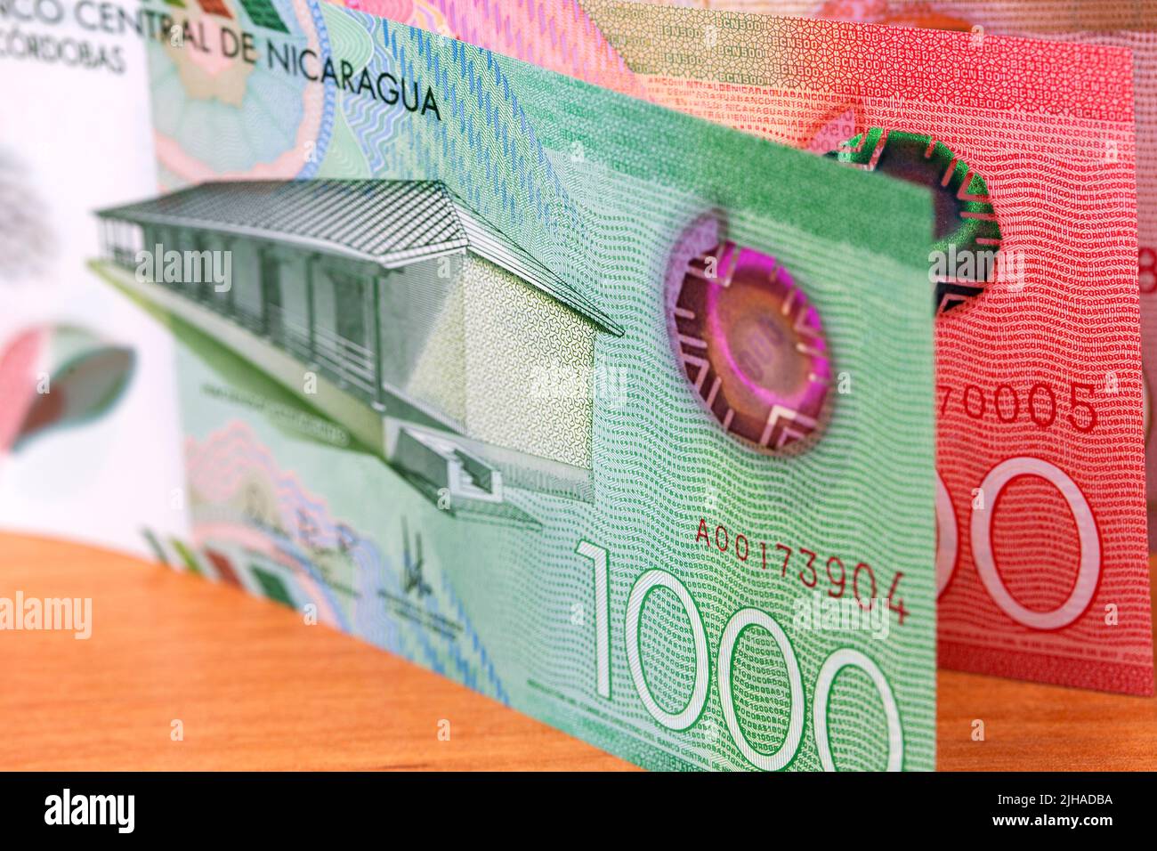 Nicaraguan money - cordoba a business background Stock Photo