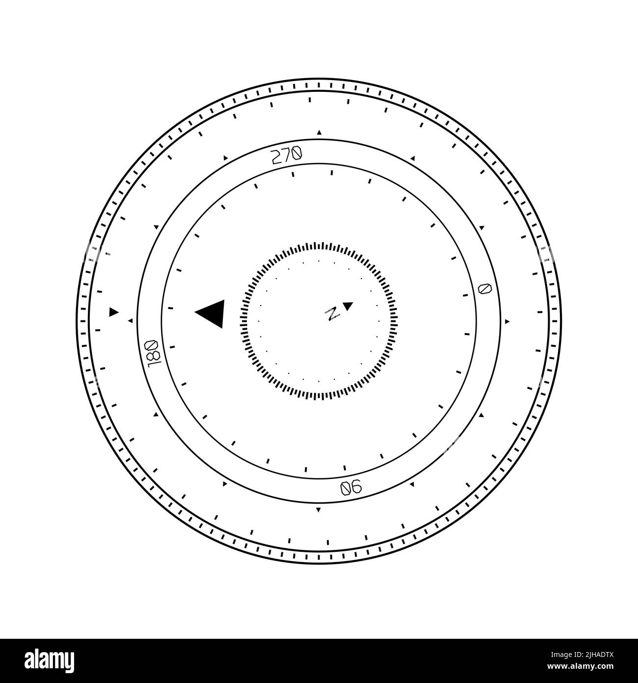 An illustration of a rotary dial, compass or speedometer on the white background Stock Photo Alamy