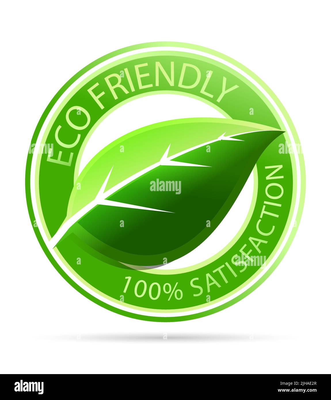 Vector illustration of green circle with leaf Stock Vector Image & Art ...