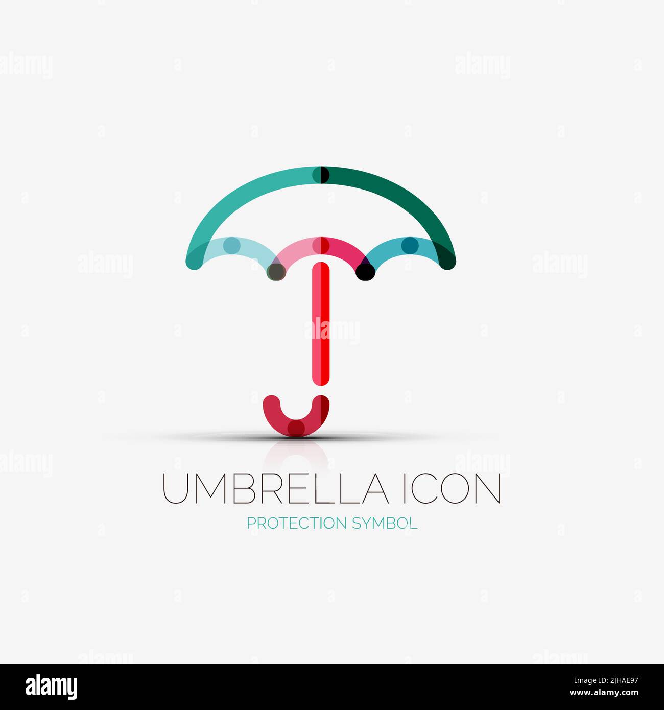 Vector umbrella, protection company logo design, business symbol