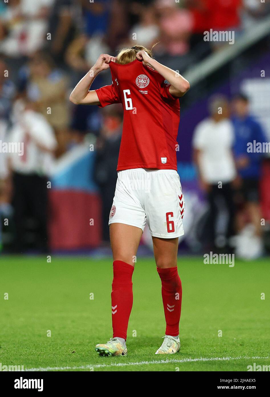 London, UK. 16th July, 2022. Karen Holmgaard of Denmark looks on dejected during the UEFA Women's European Championship 2022 match at Brentford Community Stadium, London. Picture credit should read: David Klein/Sportimage Credit: Sportimage/Alamy Live News Stock Photo