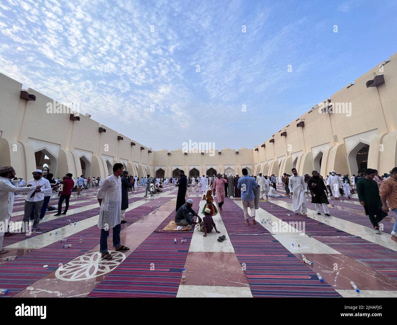 Eid Prayer in Imam Abdul Wahab Grand Mosque Doha Qatar Stock Photo Alamy