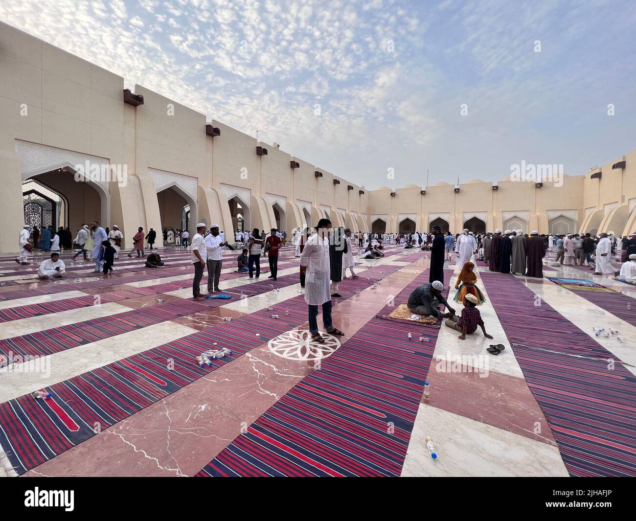 Eid Prayer in Imam Abdul Wahab Grand Mosque Doha Qatar Stock Photo Alamy