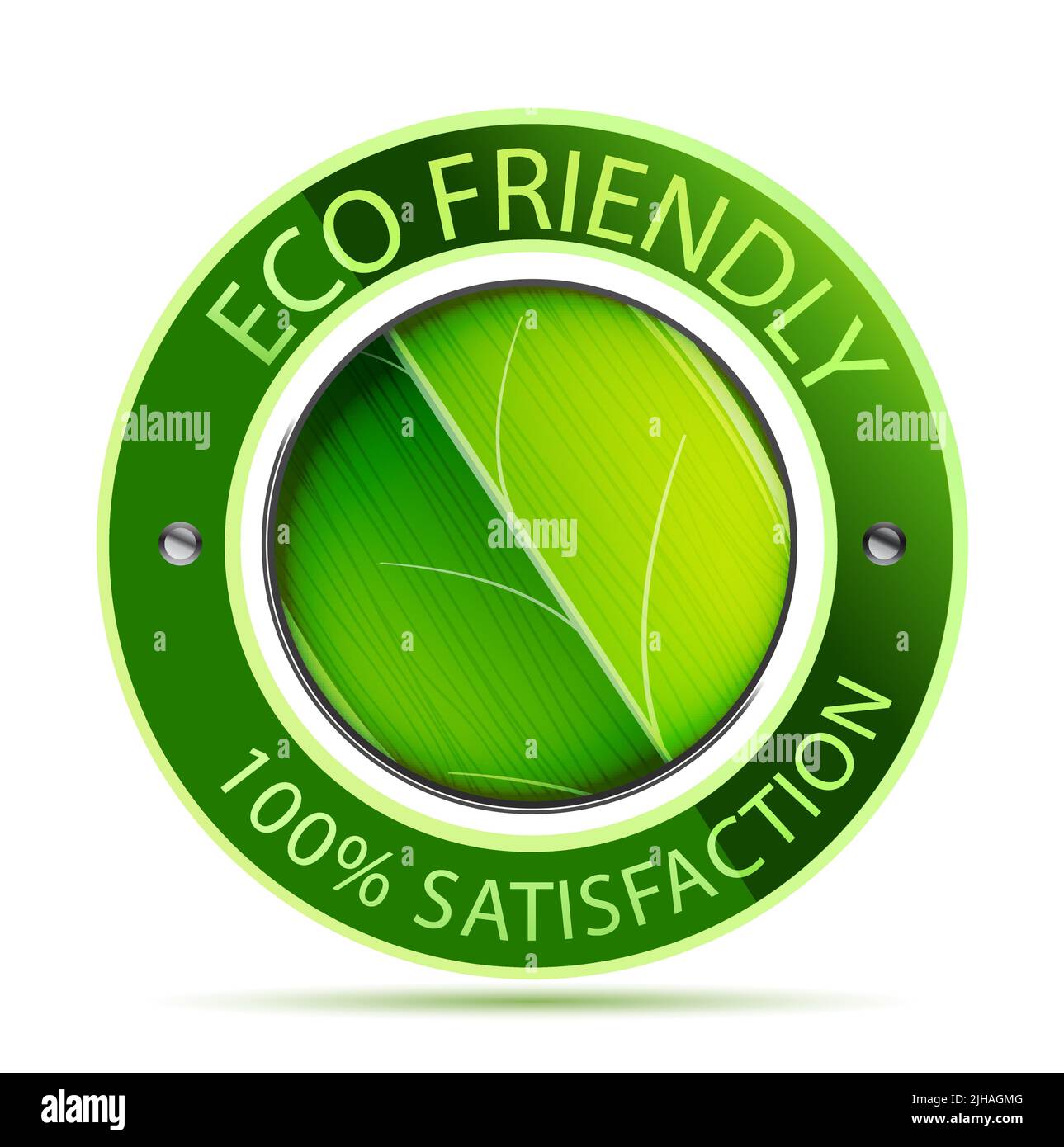 Green eco friendly icon with leaf Stock Vector Image & Art - Alamy