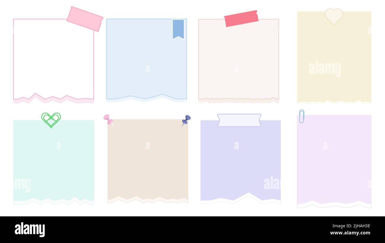set of blank cute paper templates printable planner, journal, reminder ...