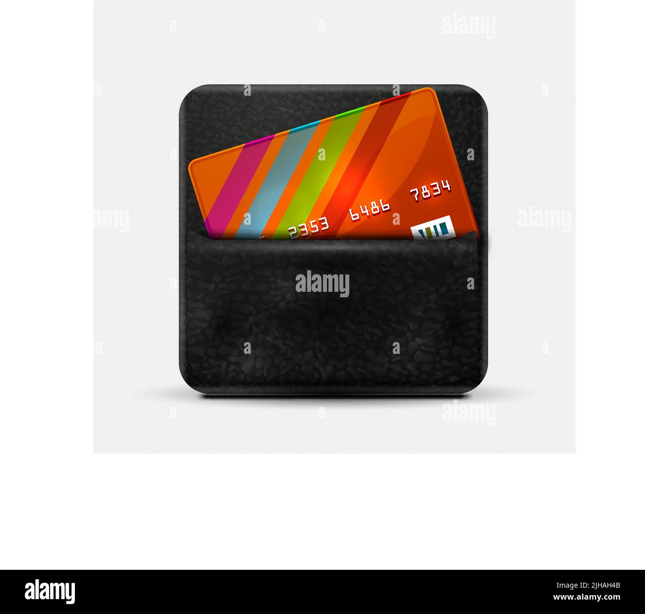Leather wallet for credit cards. Vector icon Stock Vector