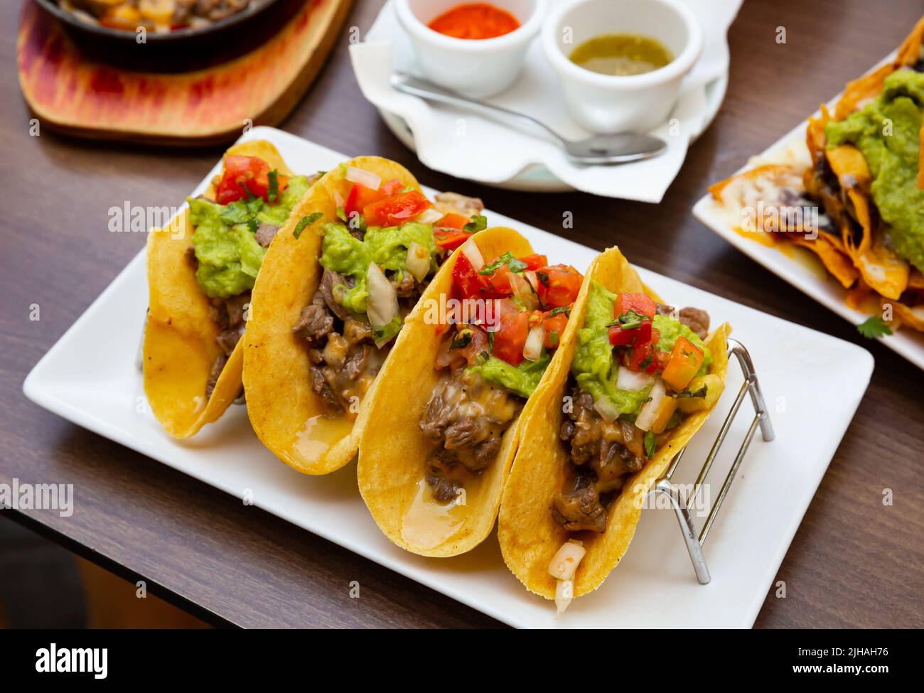 Mexican tacos with roasted beef Stock Photo Alamy
