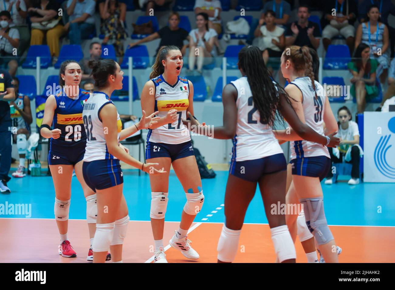 Exultation of the italian players during the Volleyball Intenationals