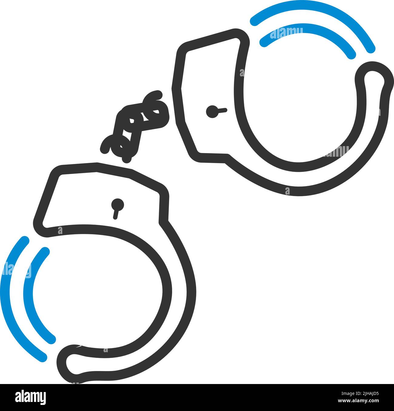 Handcuff Icon. Editable Bold Outline With Color Fill Design. Vector