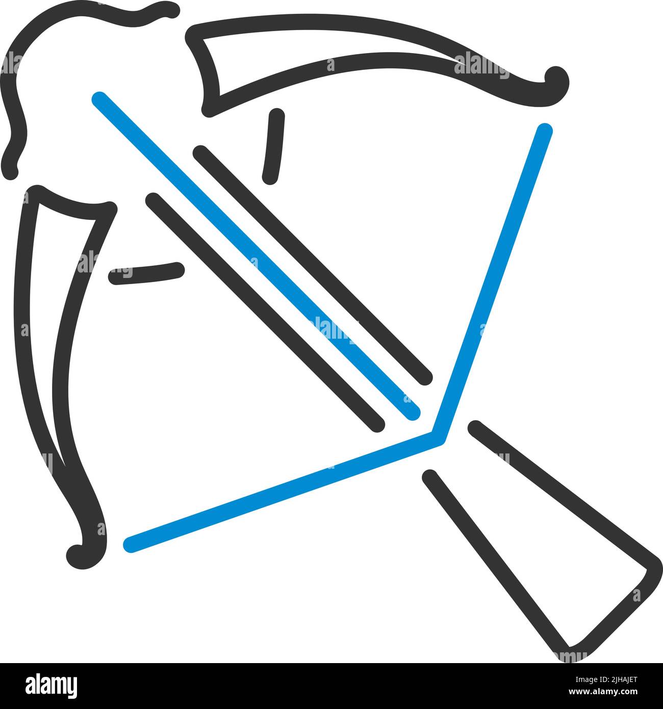 Crossbow Icon. Editable Bold Outline With Color Fill Design. Vector ...