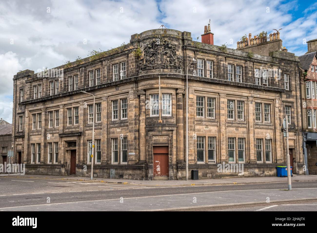 The early 20th century Grade B listed former Department for Work and Pensions JobCentre building in Dundee on corner of Dock Street & Gellatly Street. Stock Photo