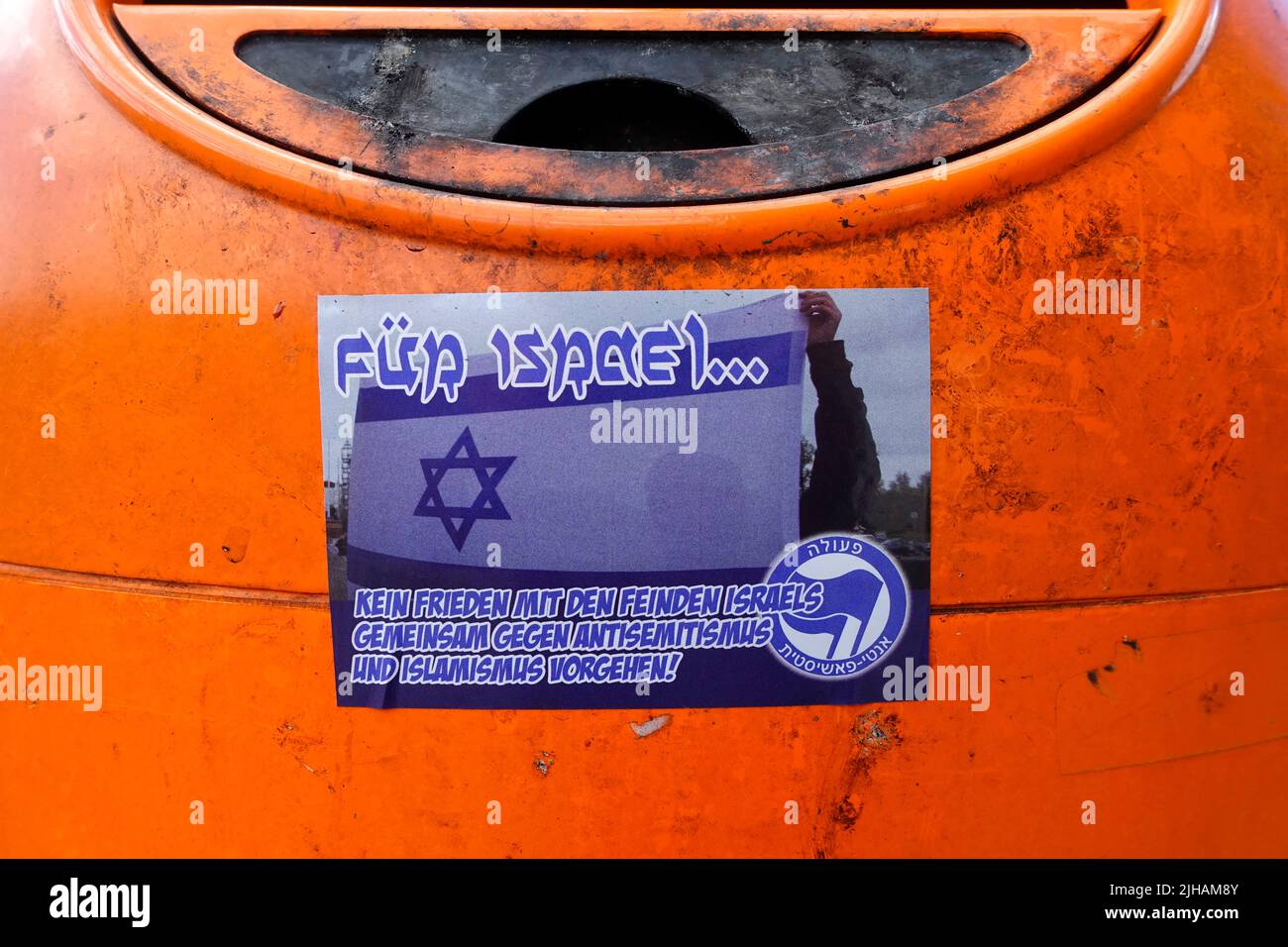 Antifa sticker, enemies of Israel, Berlin, Germany Stock Photo