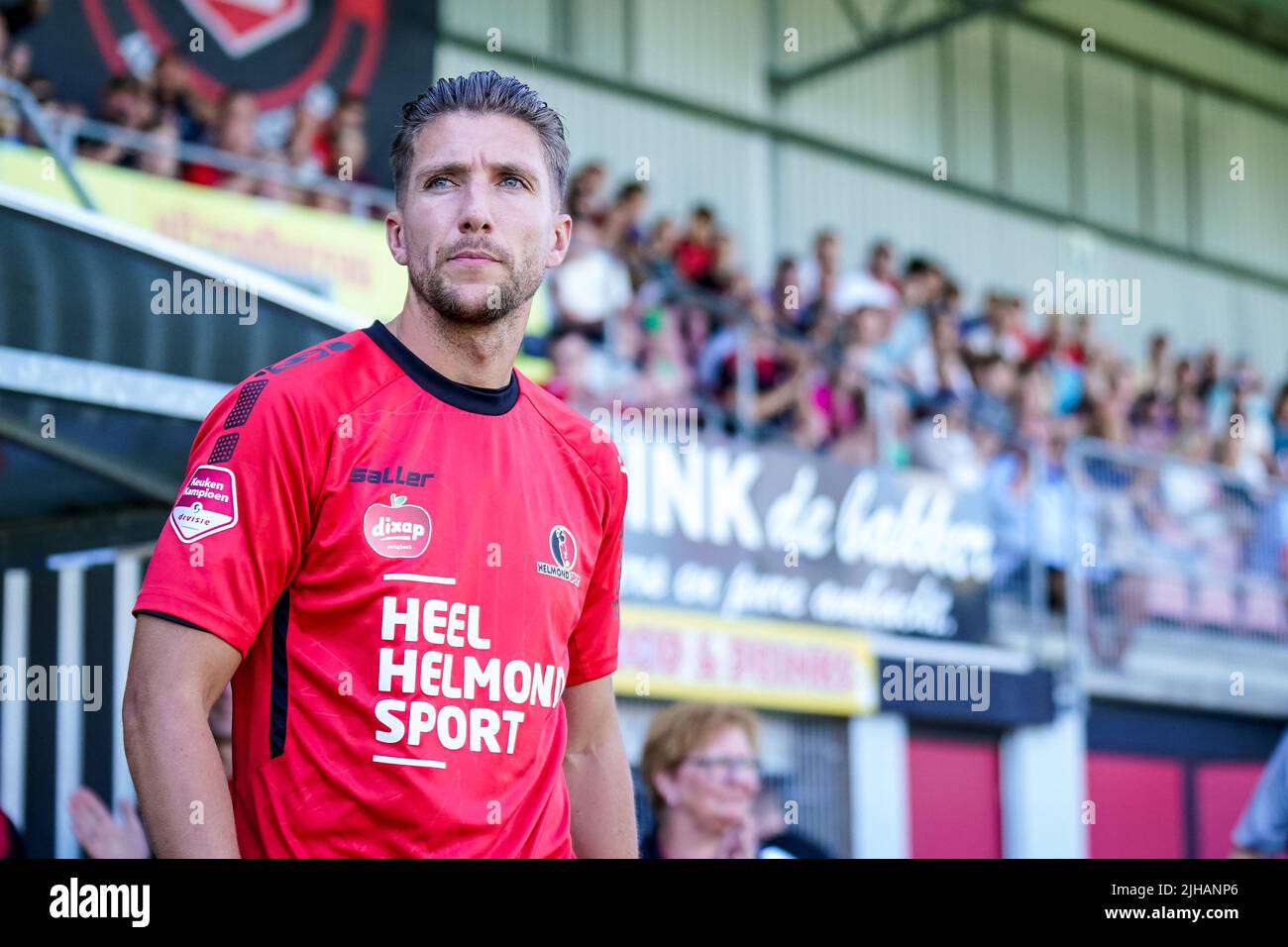 HELMOND, NETHERLANDS - JULY 16: Peter van Ooijen of Helmond Sport during  the Pre Season Friendly match between Helmond Sport and Go Ahead Eagles at  the SolarUnie Stadion on July 16, 2022