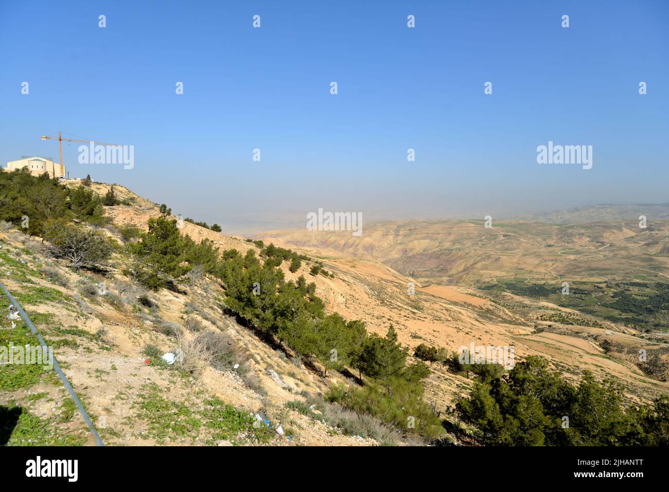 Memorial church of Moses on the top of mount Nebo in Jordan Stock Photo