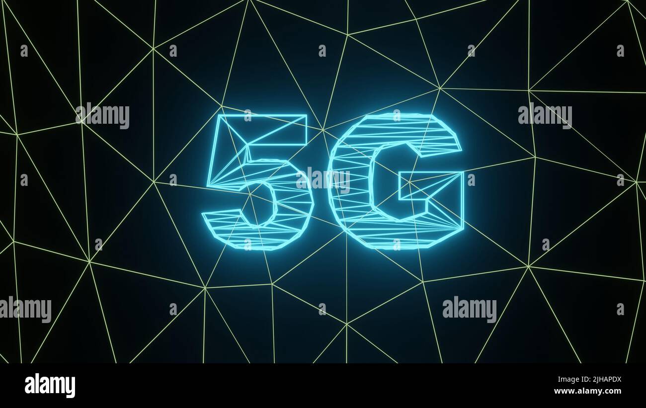 3d illustration. High speed 5G LTE technology on network