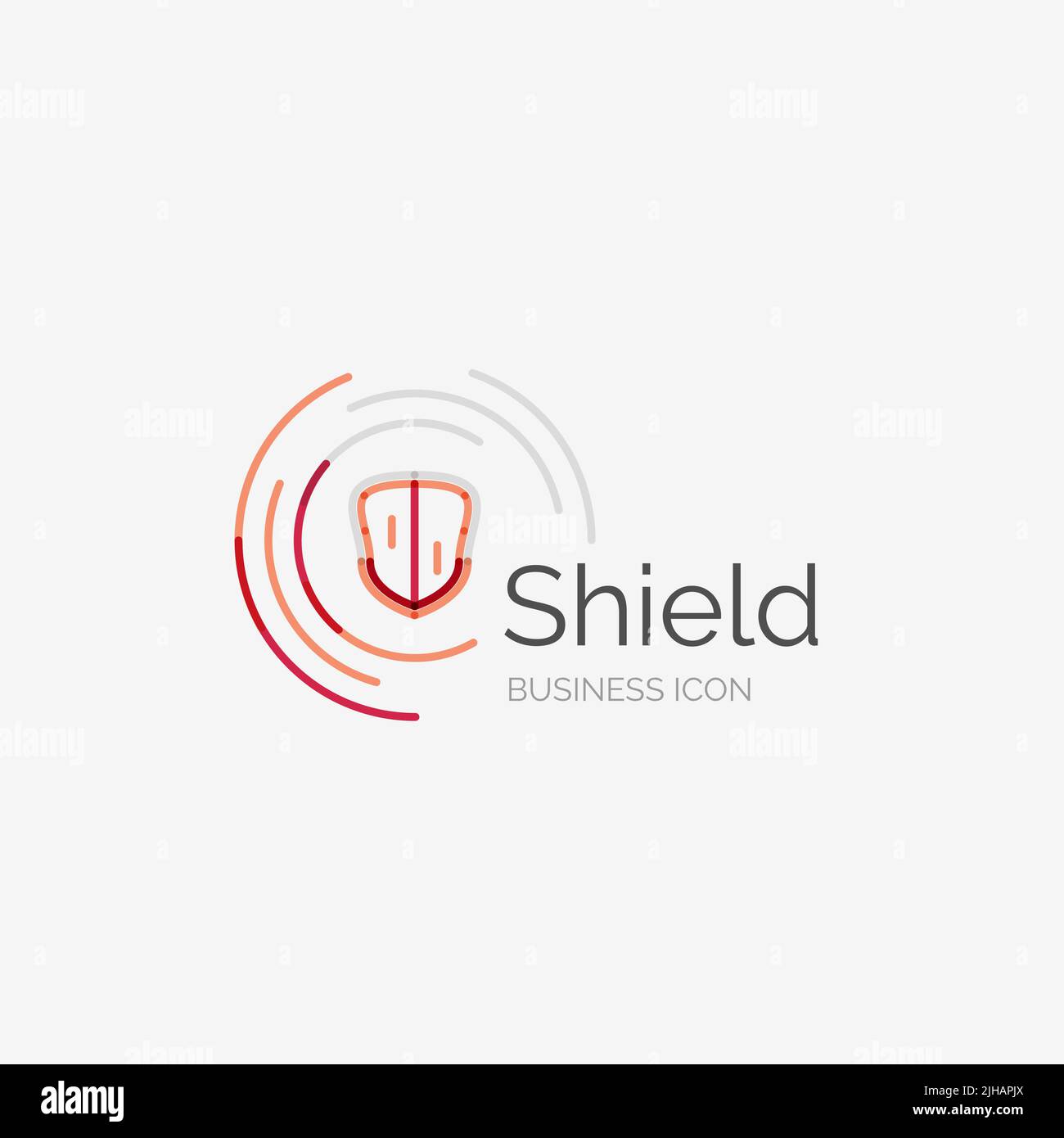 Thin line neat design logo, clean modern concept, shield icon Stock ...