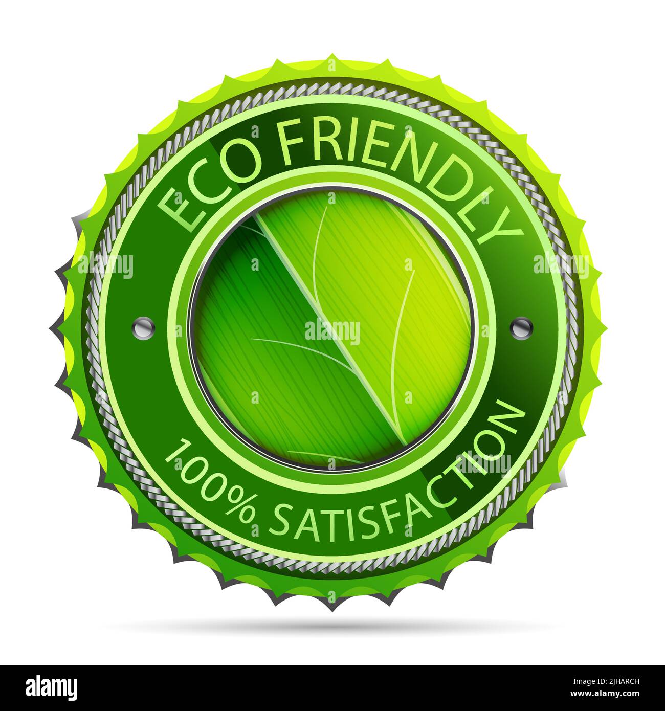 Green eco friendly icon with leaf Stock Vector Image & Art - Alamy