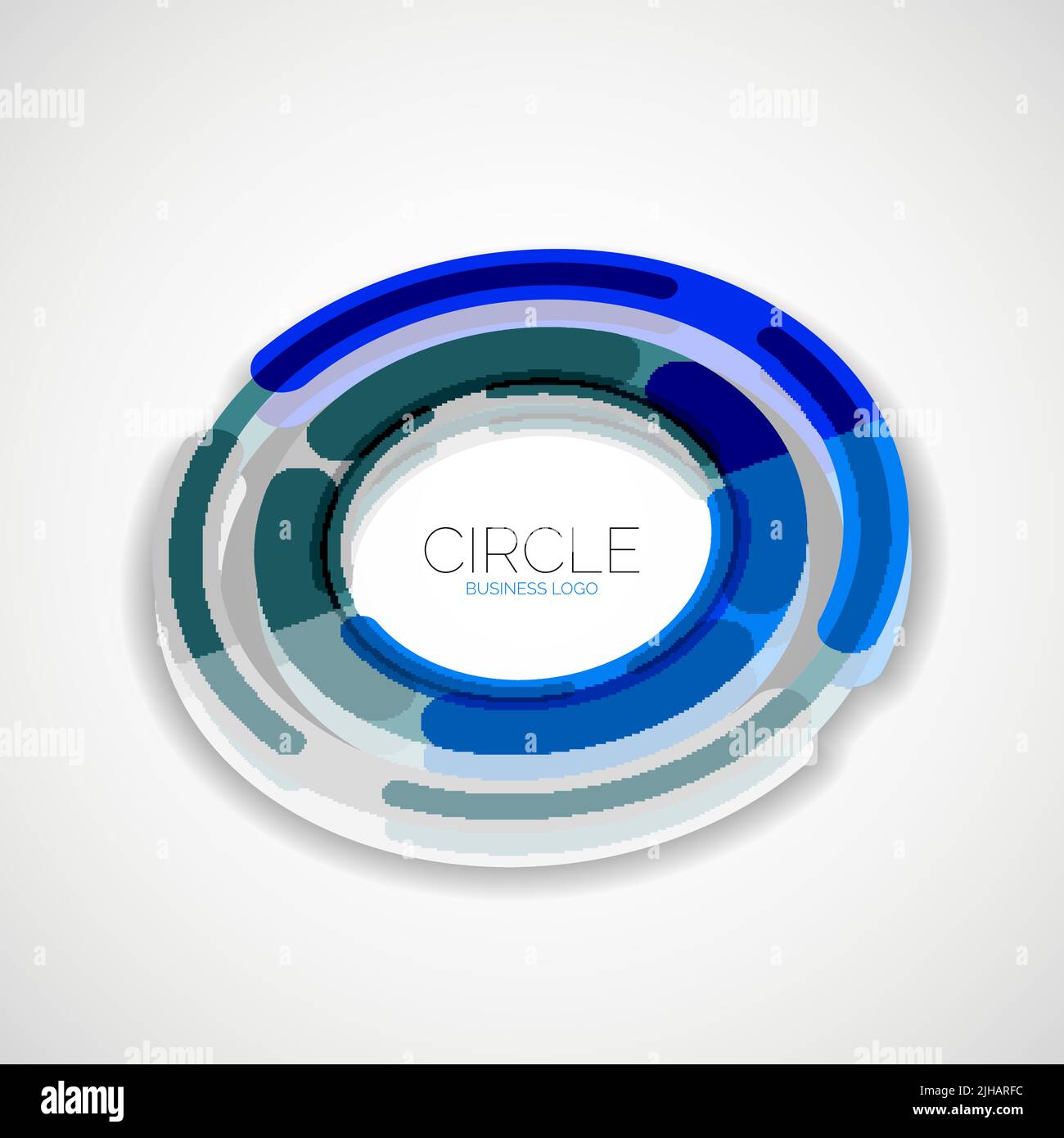 Futuristic rings, company logo, business symbol concept, 3d glossy line ...