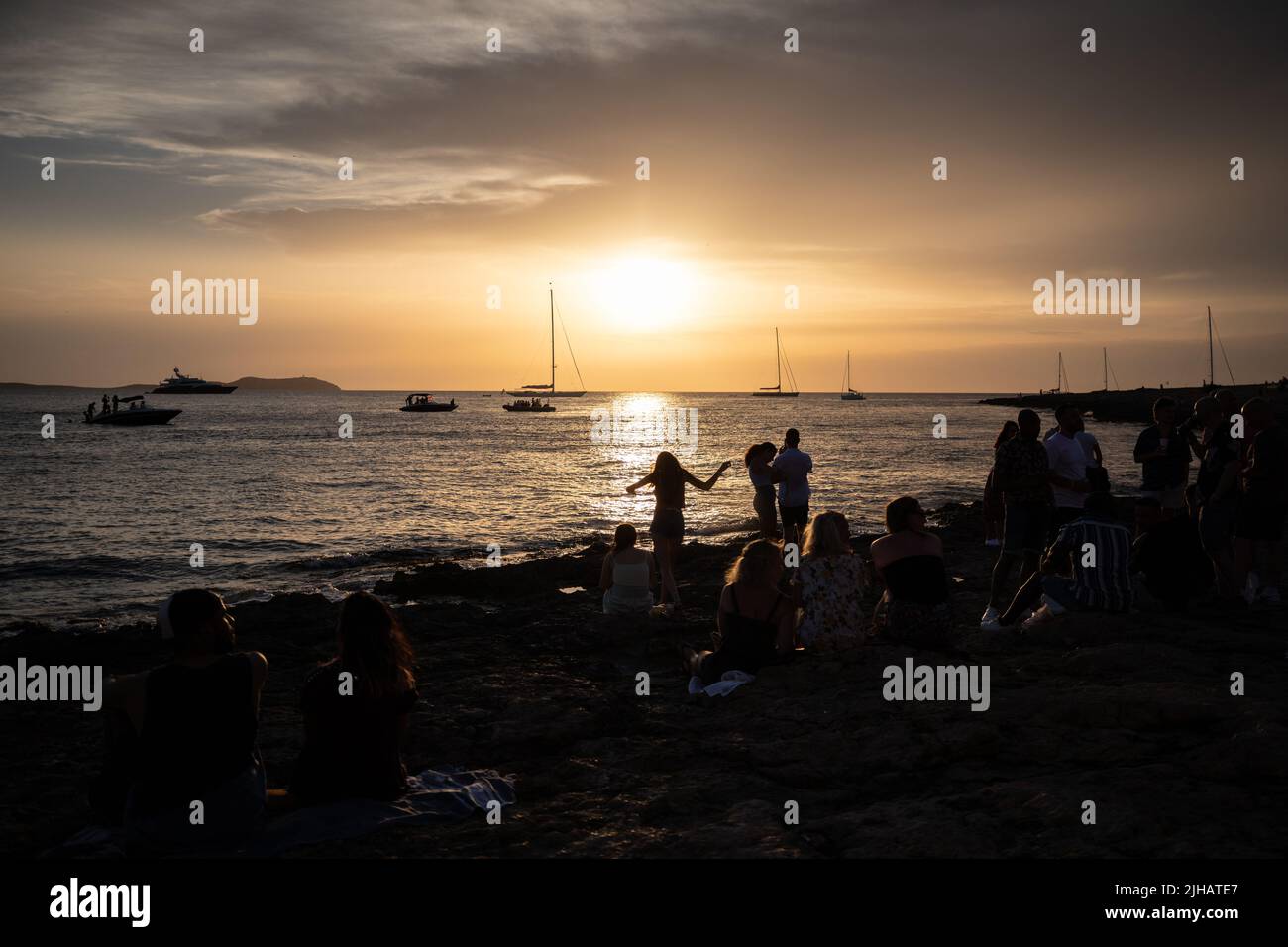 Cafe Mambo Sunset, Ibiza. Stock Photo