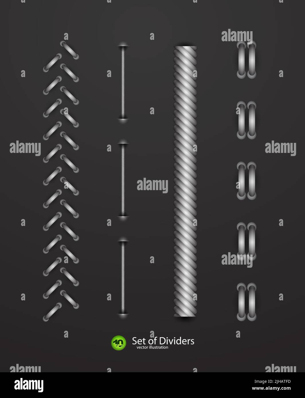 Vector rope dividers on black Stock Vector Image & Art - Alamy