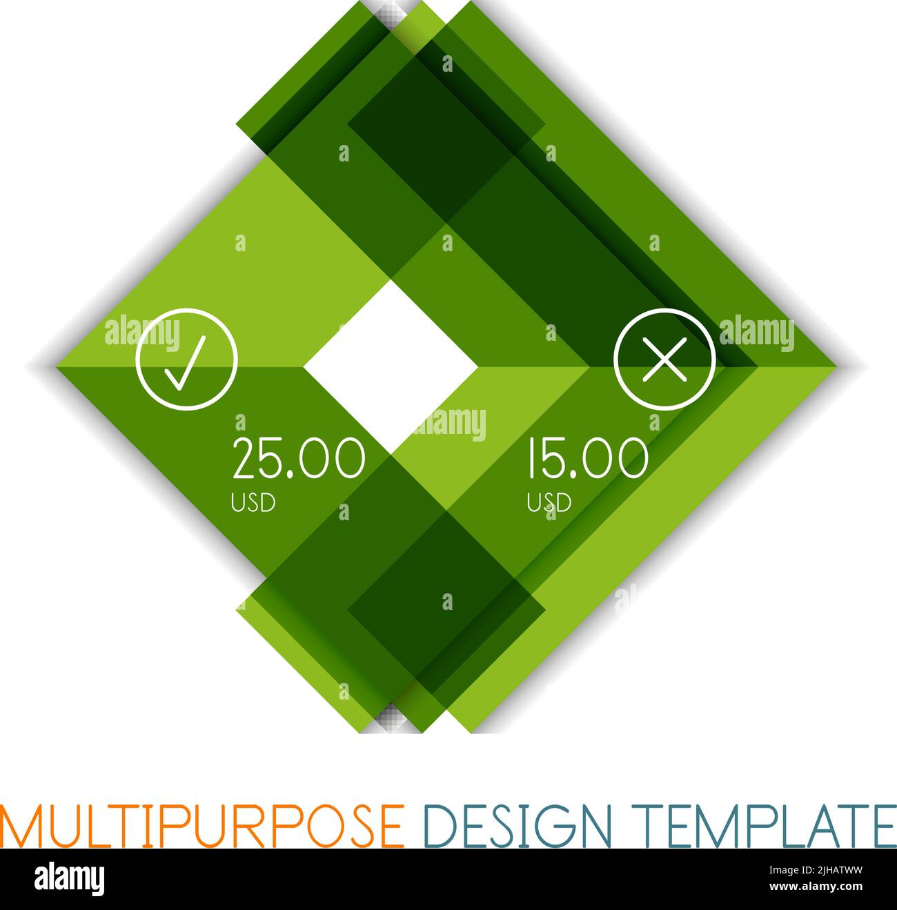 Paper geometric shape multipurpose design template Stock Vector Image ...