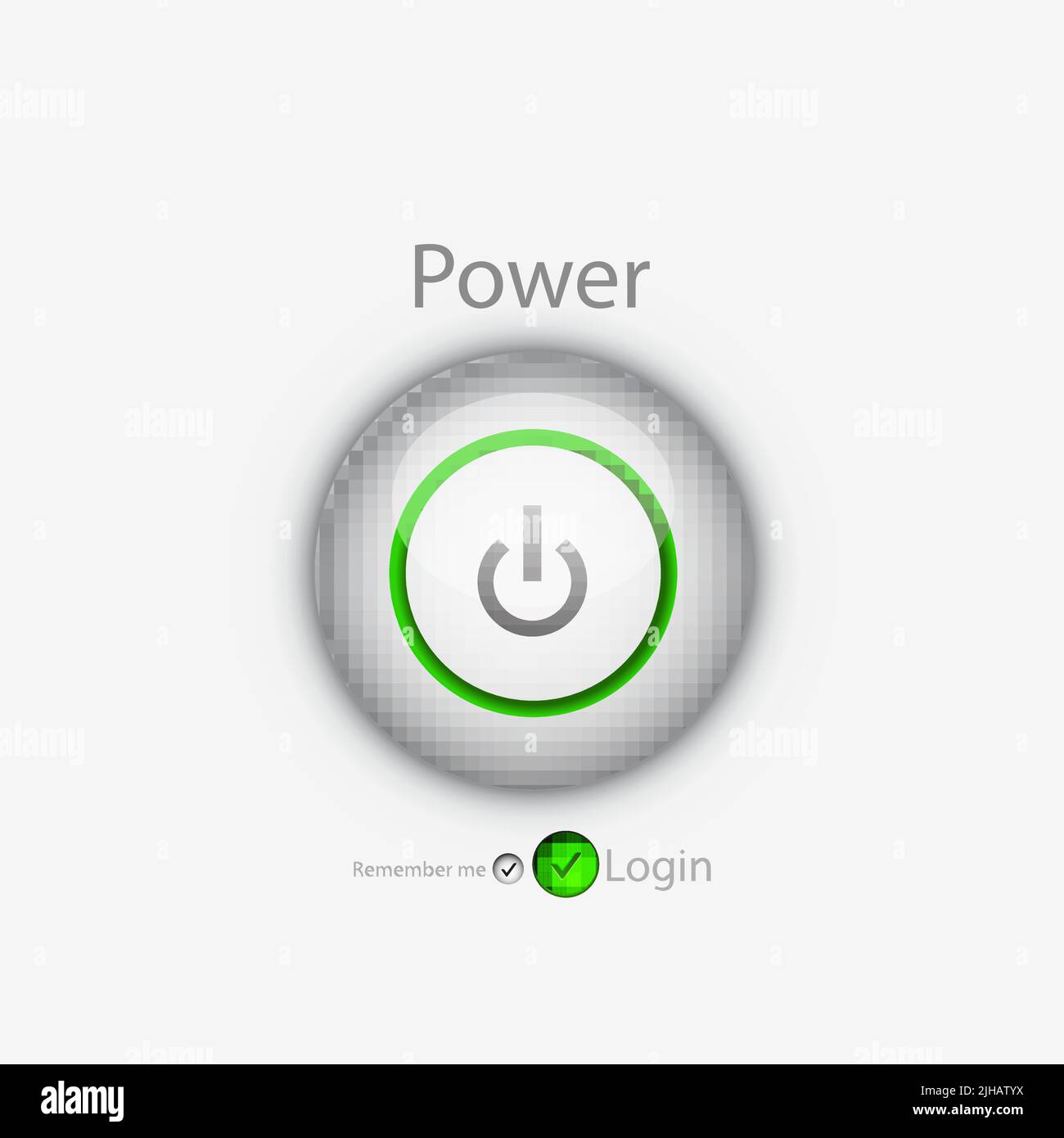 Abstract technology conceptual illustration with tune power button ...