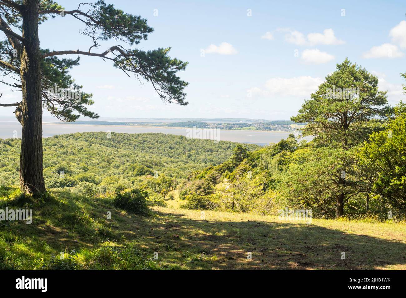 A view of the river Kent estuary from above Arnside, Cumbria, England, UK Stock Photo