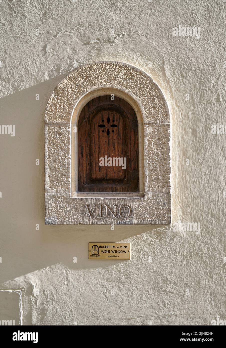 Historic Wine Window or Buchetta del Vino in Florence Italy Stock Photo