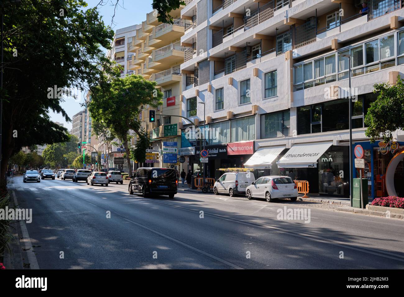 Ricardo Soriano avenue. Marbella, Malaga province, Spain. Stock Photo