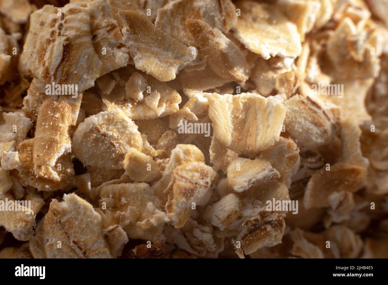 oatmeal flakes oatmeal close-up. Macro, Extreme closeup Stock Photo