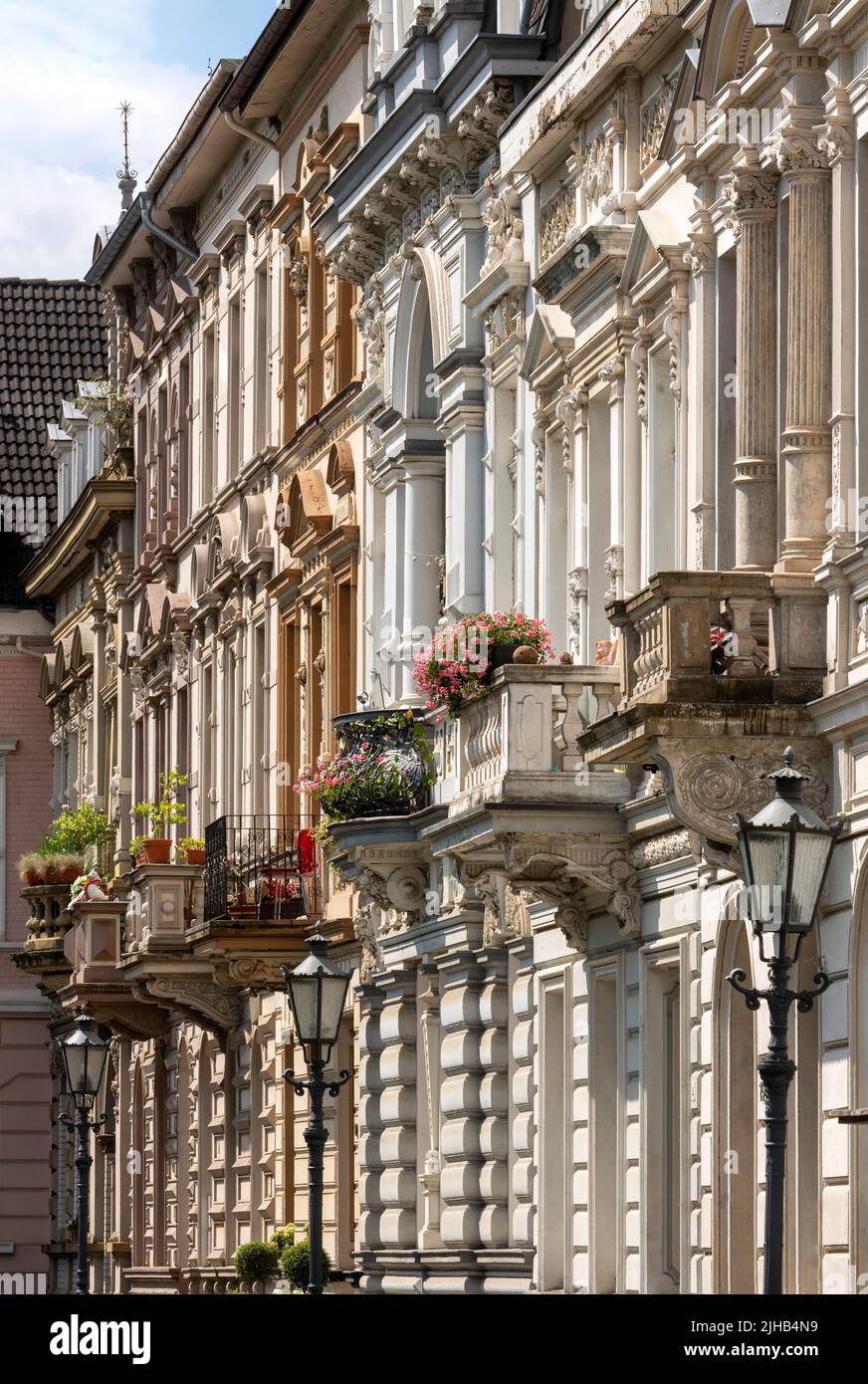 Krefeld, Hausfassaden am Alexanderplatz Stock Photo