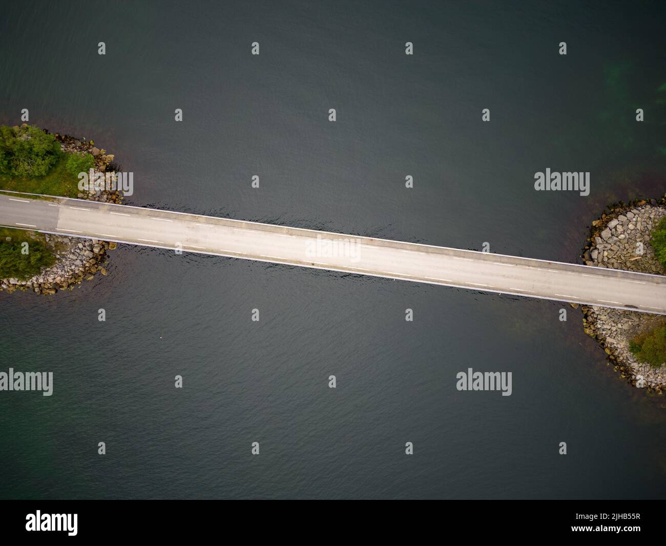 A top view of a Bridge connecting two islands at Idse, Norway Stock ...