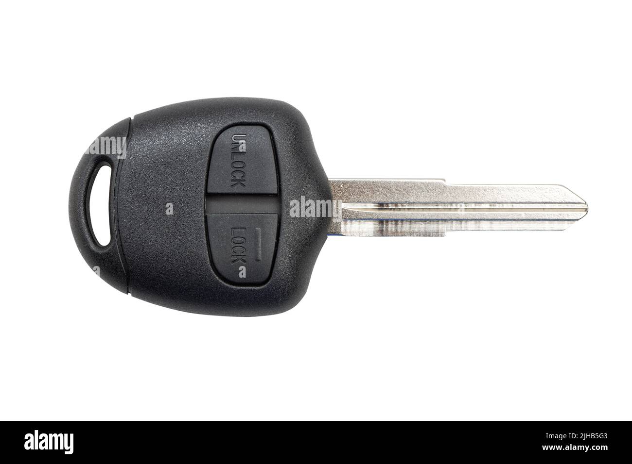 Car key with buttons lock and unlock isolated on white Stock Photo