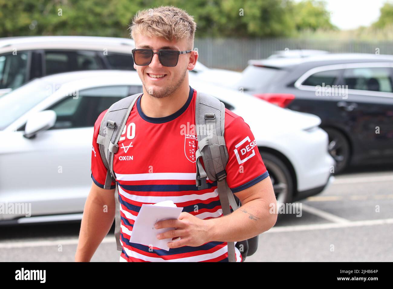 Mikey Lewis #20 of Hull KR arrives at Sewell Group Craven Park Stadium in ,  on 7/17/2022. (Photo by David Greaves Photos/ Via/News Images/Sipa USA) Stock Photo