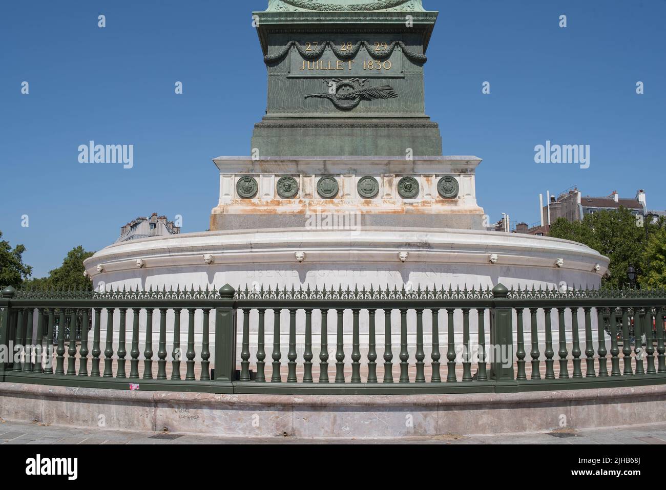Colonne de Juillet, située Place de la Bastille à  Paris 75004 France. Stock Photo