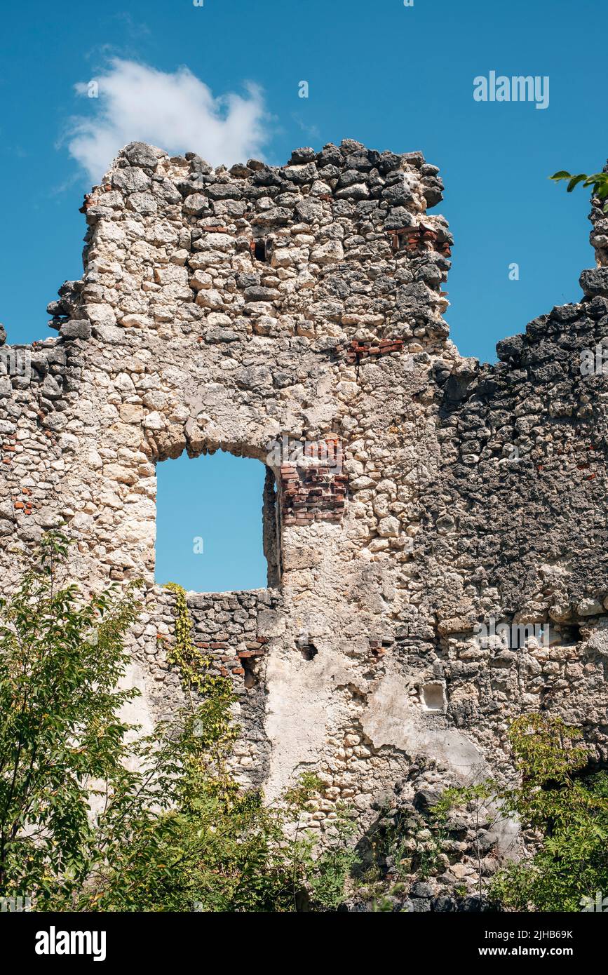 Ruins of ancient old town in Samobor, Croatia. Stock Photo