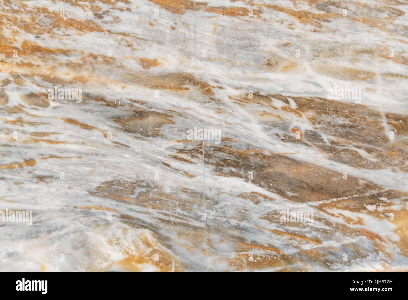 Scratchy Marble Texture With White And Orange Patterns Stock Photo