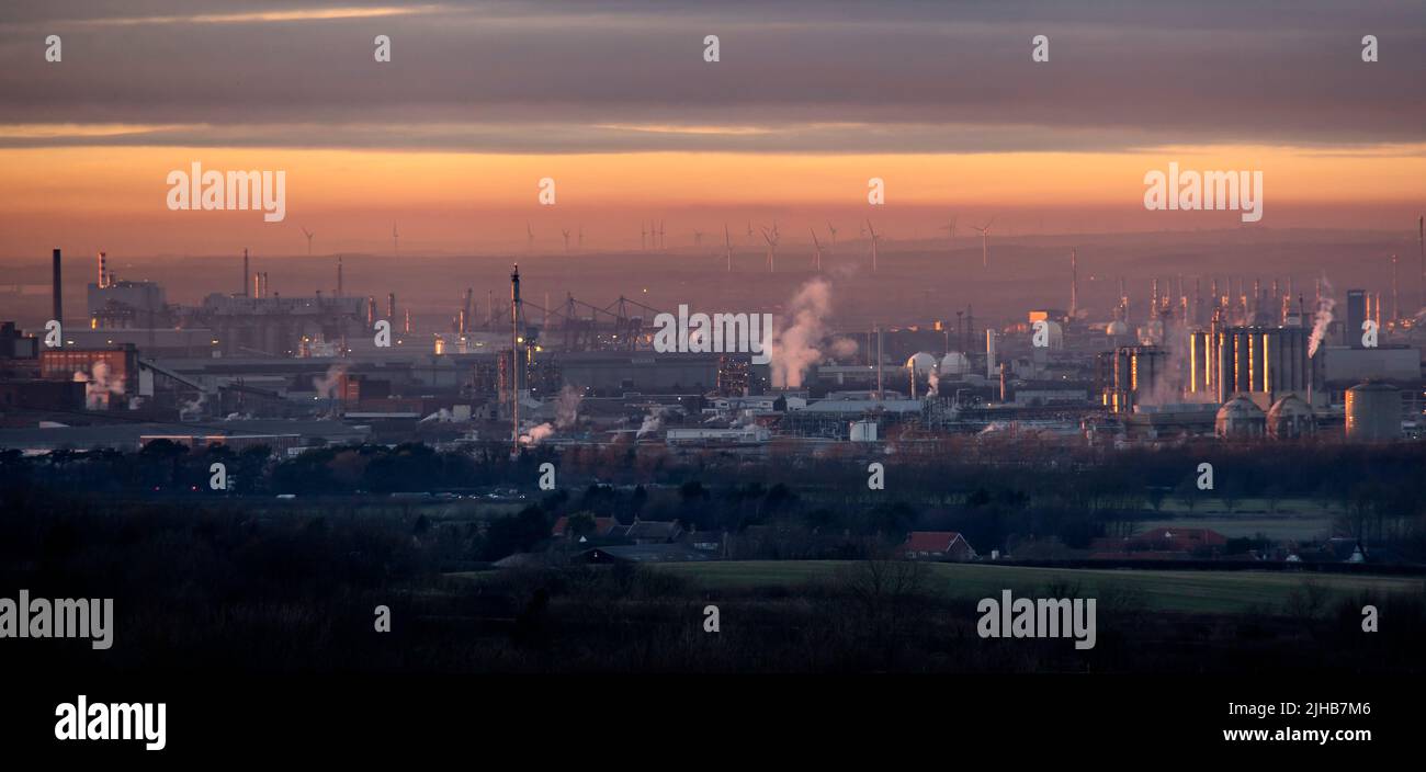 Wilton Chemical Complex, from New Marske, Redcar, North Yorkshire Stock
