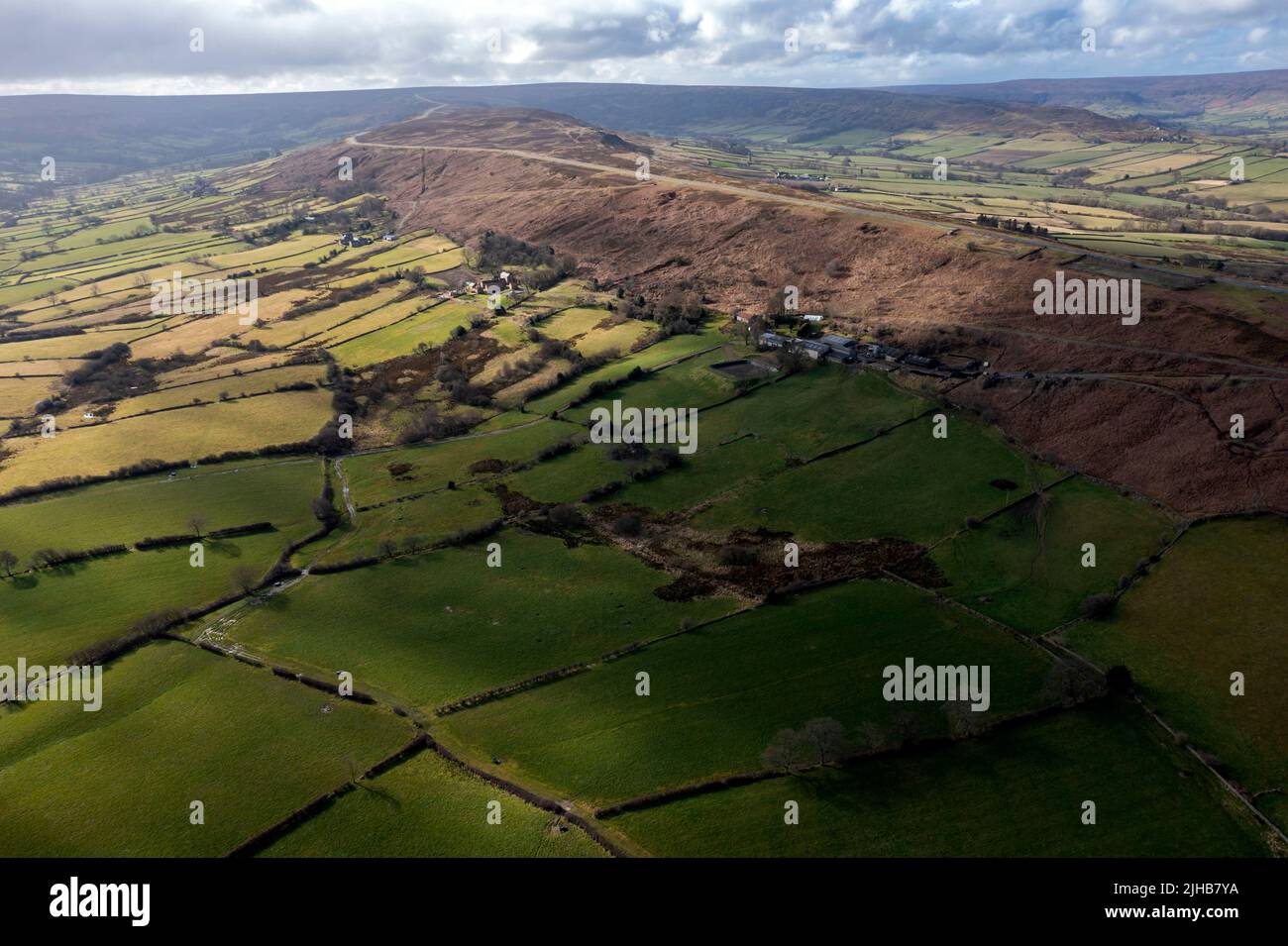 Castleton Rigg from the Air, Noth York Moors Nationa lPark Stock Photo