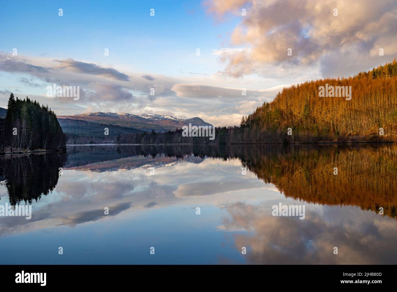 First Light, Loch Cluanie, Highlands Scotland Stock Photo