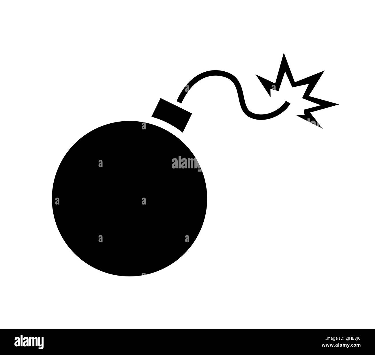 Bomb fuse icon. Bomb mlack silhouette simple icon. Vector illustration Stock Vector