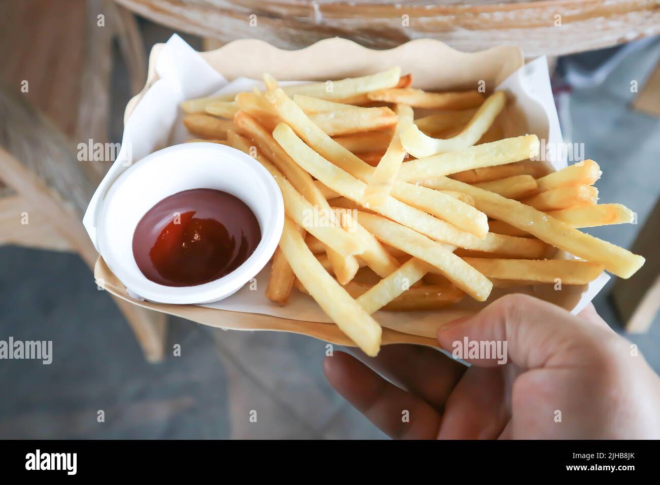 French fries or fried potato , fries or chips and dip Stock Photo Alamy