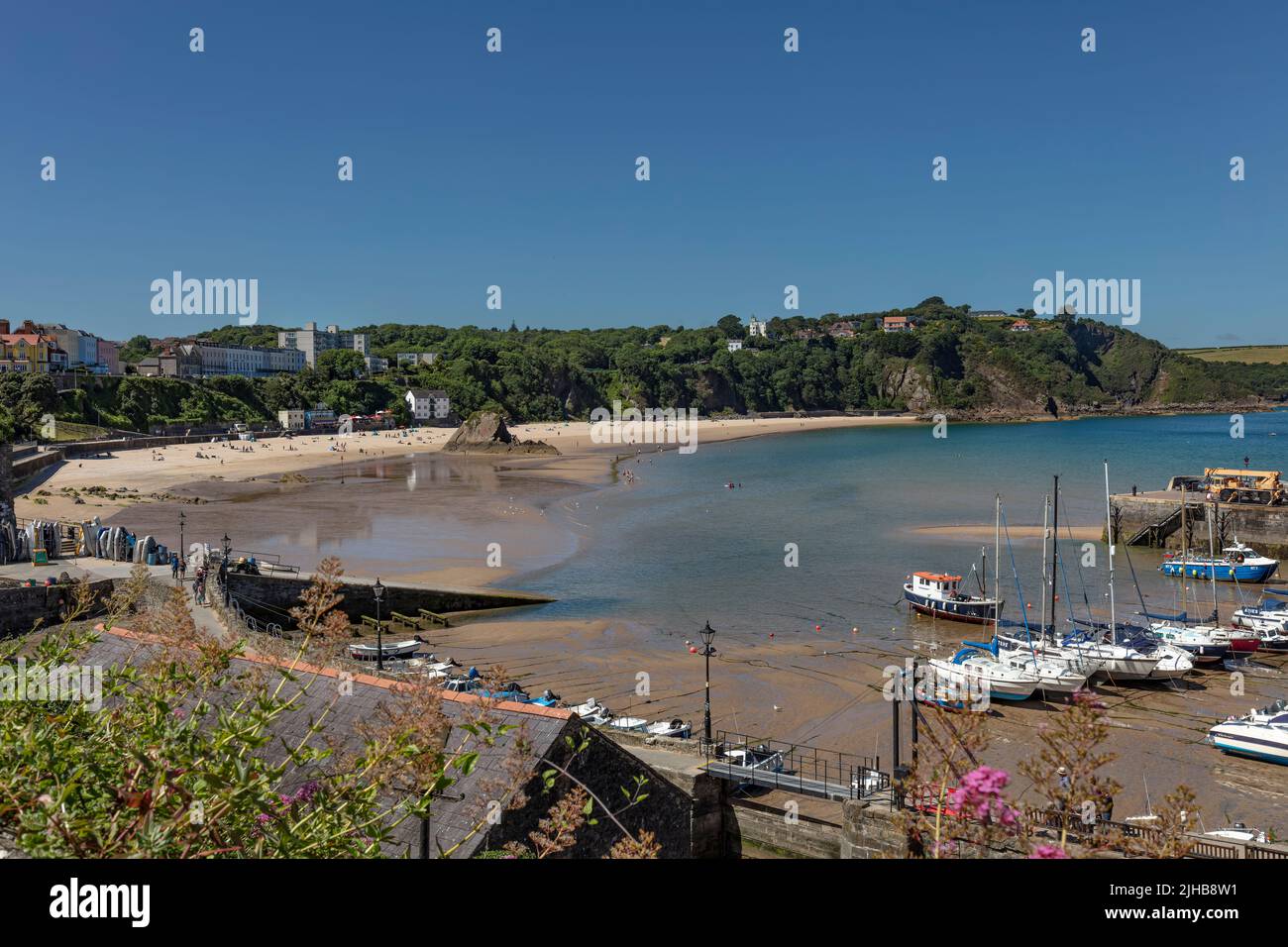 South Beach Tenby in Wales Stock Photo