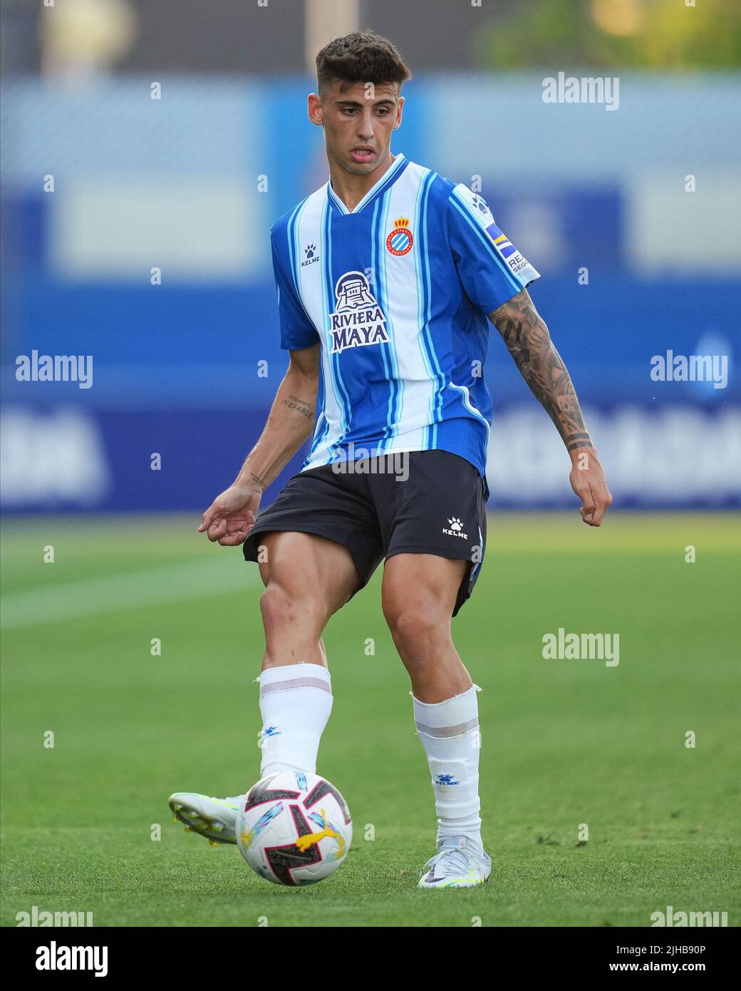 Ruben Sanchez of RCD during the match between RCD Espanyol and Herault Sport Club played at Ciutat Deportiva Dani Jarque on July 16, 2022 in Barcelona, Spain. (Photo by