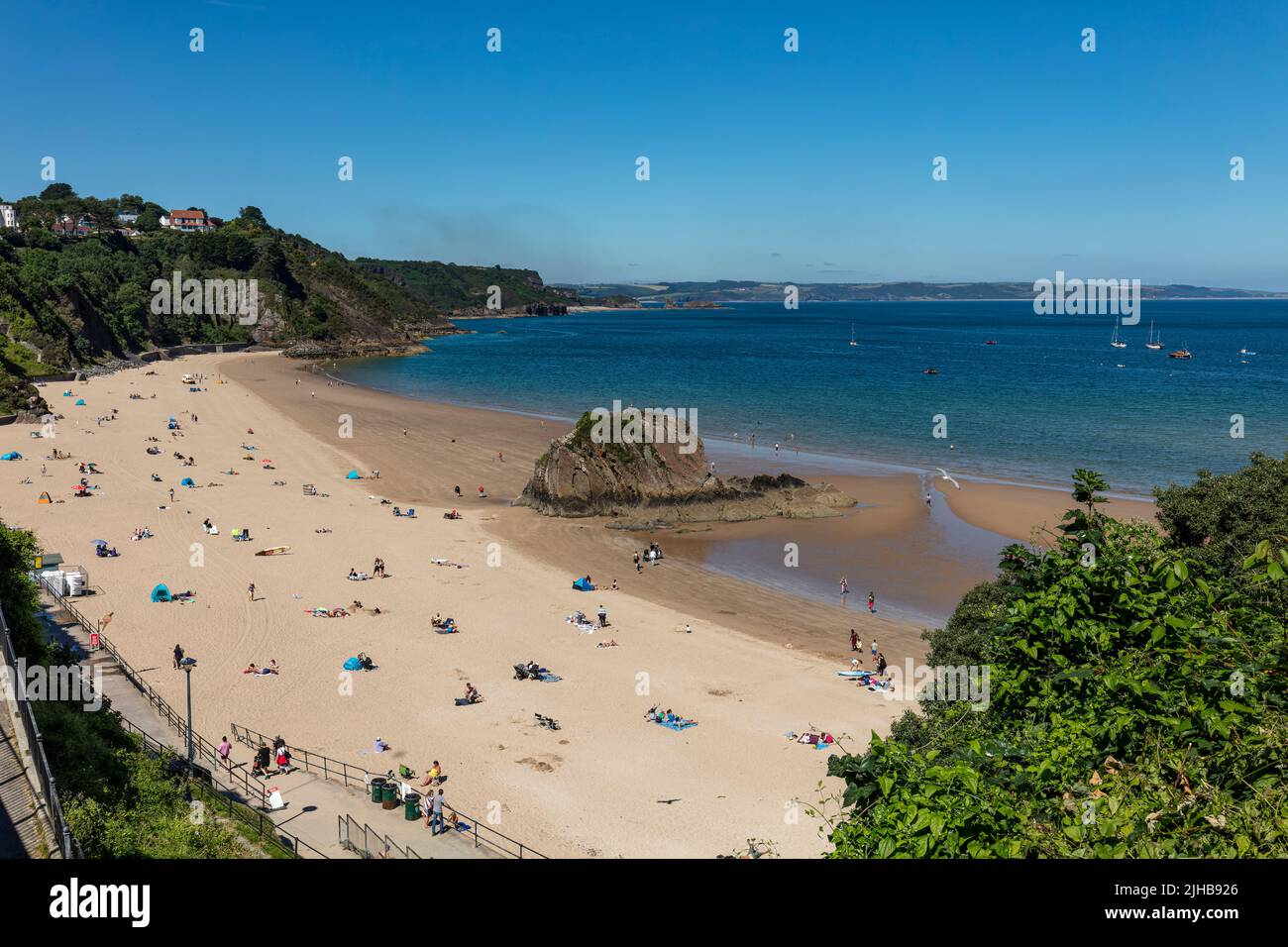 South Beach at Tenby in Pembrokeshire Wales Stock Photo